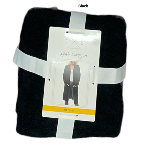 Frontsoft Plush Long Cardigan W Pockets 